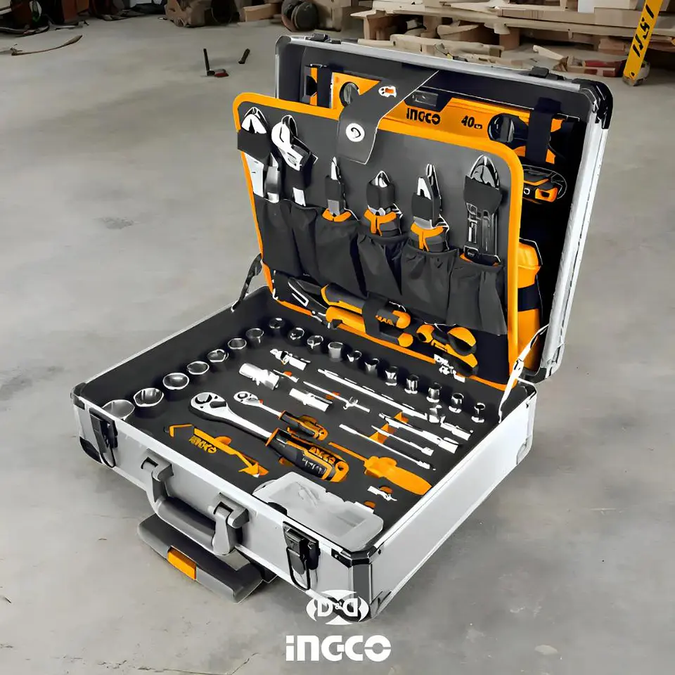Caja Maleta De Herramientas Manuales Ingco 147 Ac Industrial Plateado 17