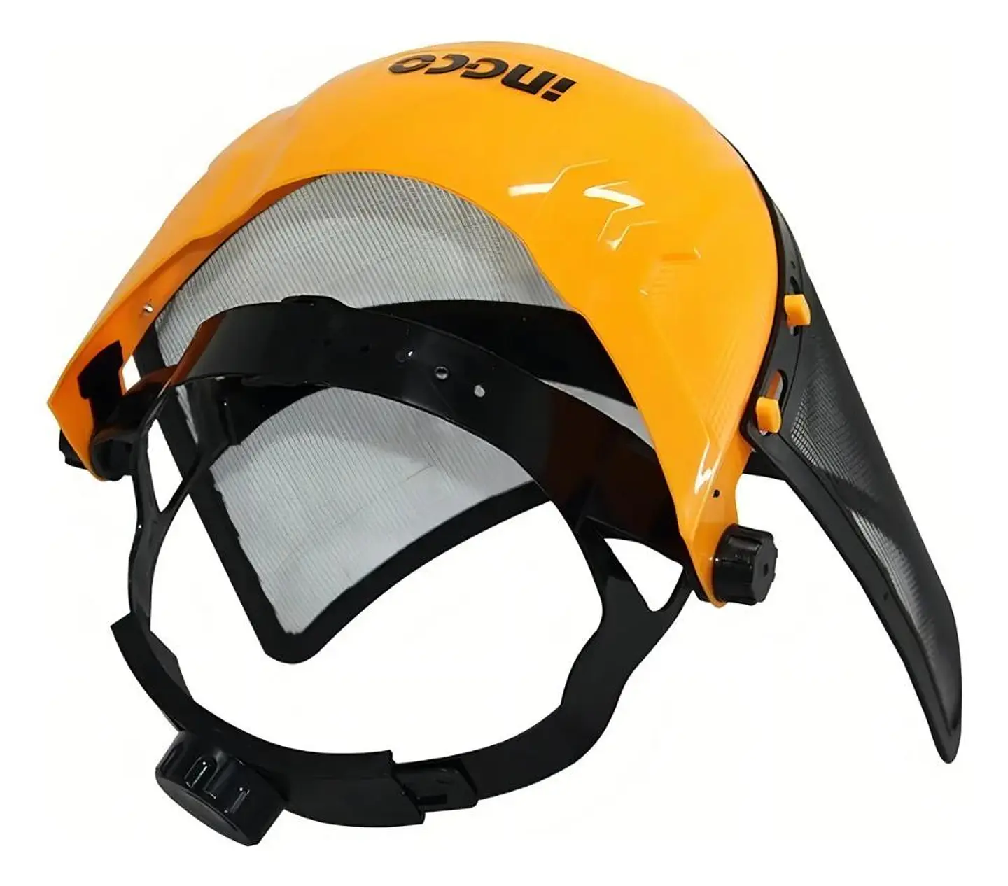 Careta Mascara Seguridad Ingco Industrial De Malla Hfspc21 Naranjo/negro 10