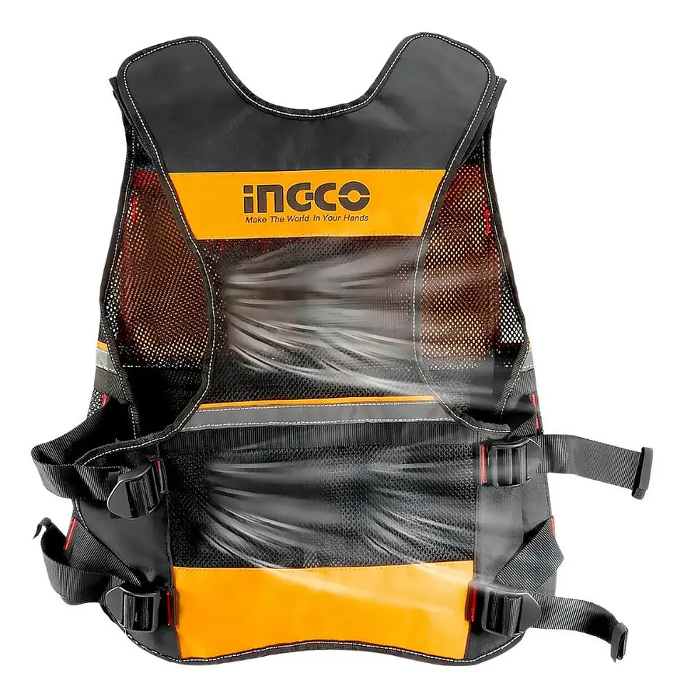 Chaleco Portaherramientas Industrial Ingco 7 Bols Htvt0901 Negro 14