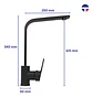 Llave Täumm Monomando Lavaplato Negra Notte Negro Mate Negro Mate - Miniatura 11