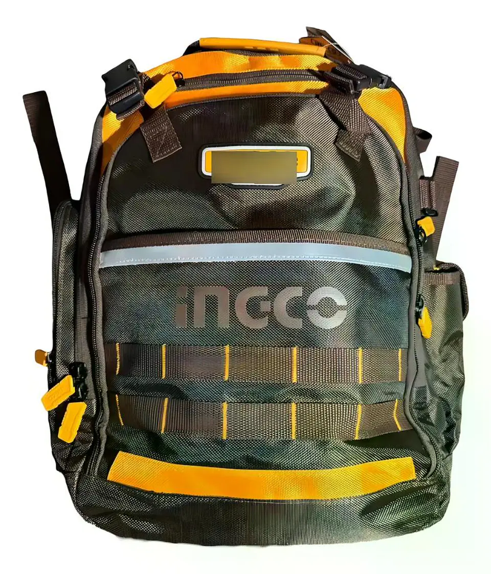 Mochila Porta Herramienta Industrial Ingco 46x38x17 Hbp01028 Naranjo/café 9