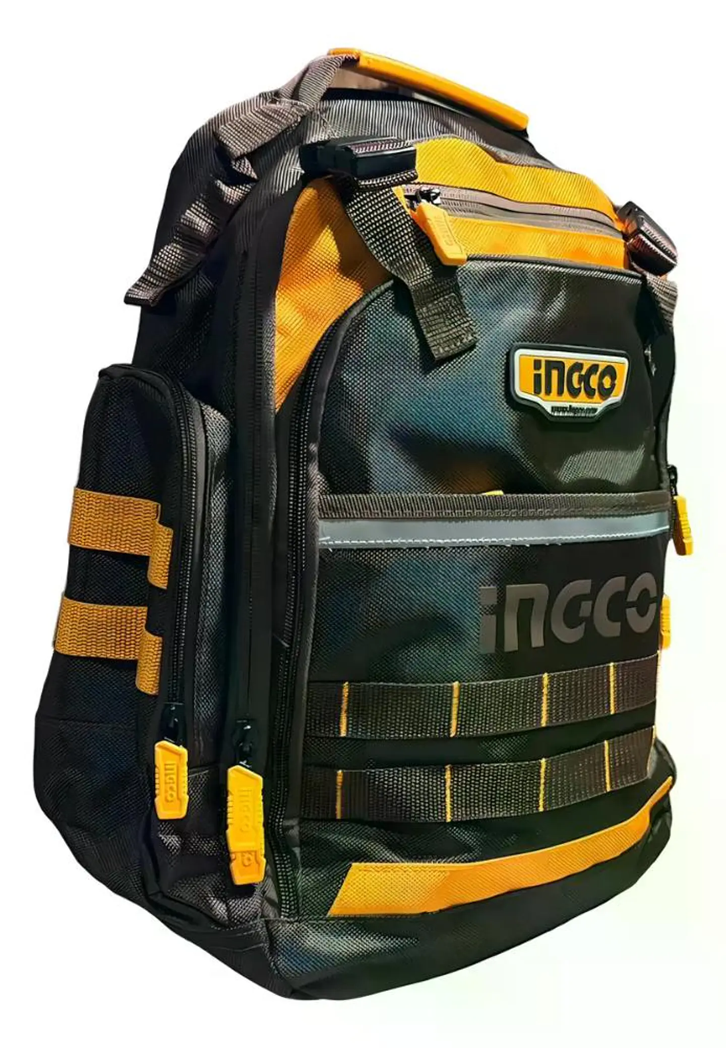 Mochila Porta Herramienta Industrial Ingco 46x38x17 Hbp01028 Naranjo/café 10