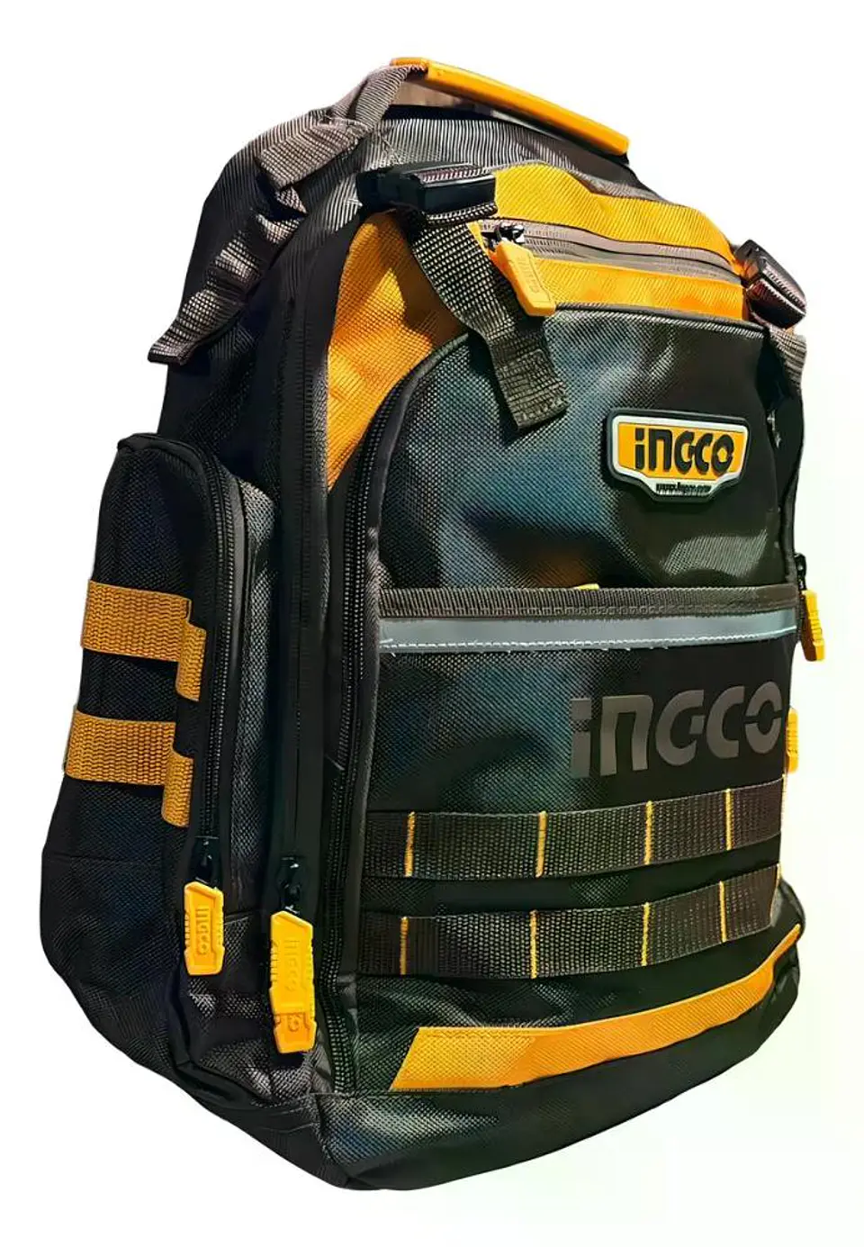 Mochila Porta Herramienta Industrial Ingco 46x38x17 Hbp01028 Naranjo/café 10