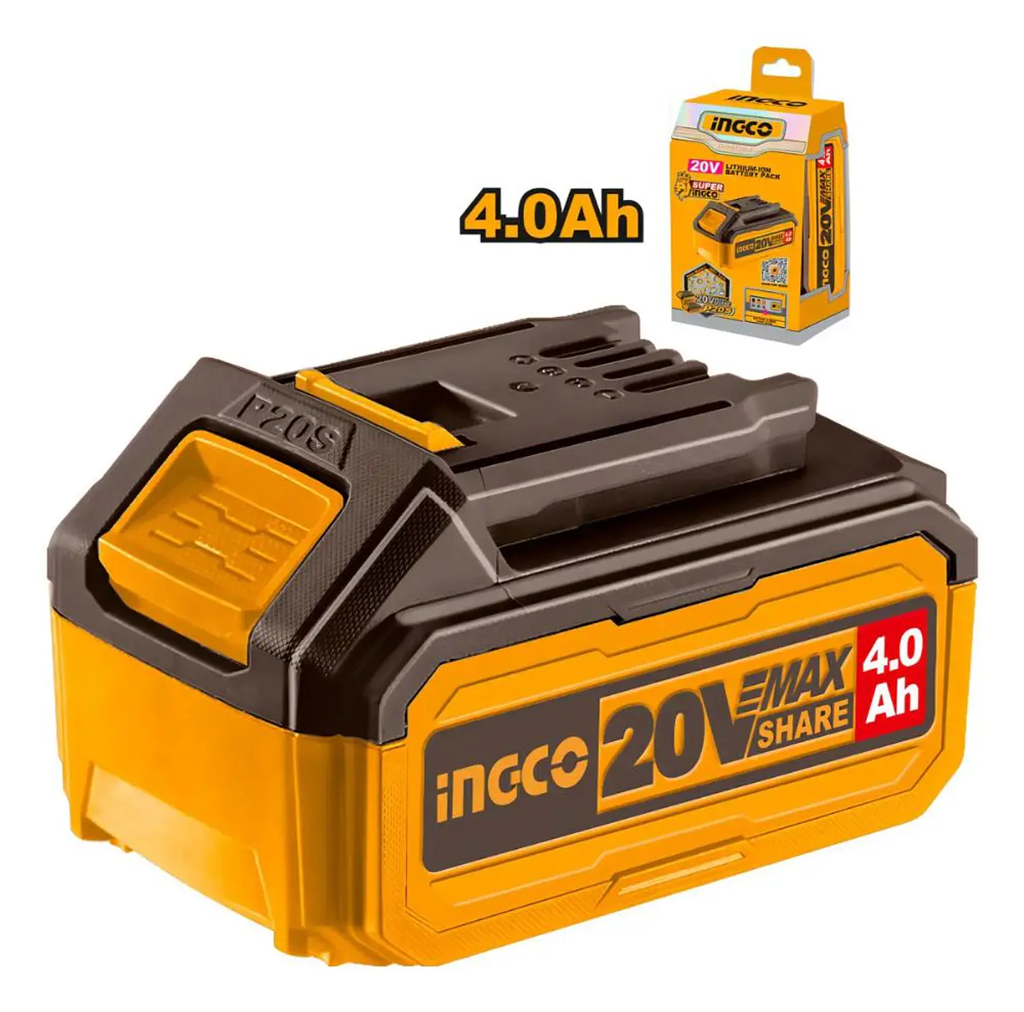 Batería De Litio 20v 4ah Para Herramientas Ingco P20s 9