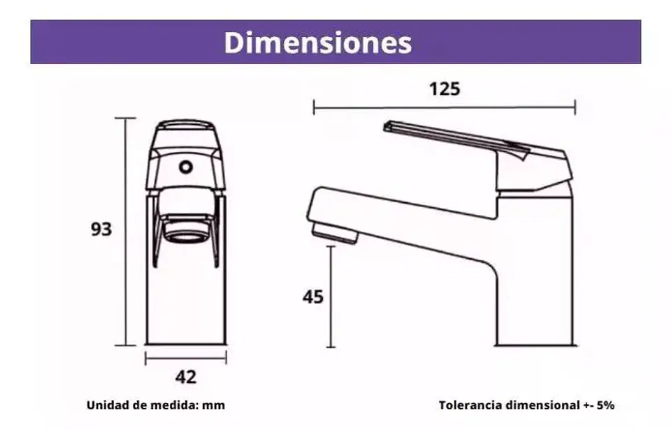 Llave Monomando Lavatorio Colomba Taumm Cromado Plateado Plateado Cromado 14