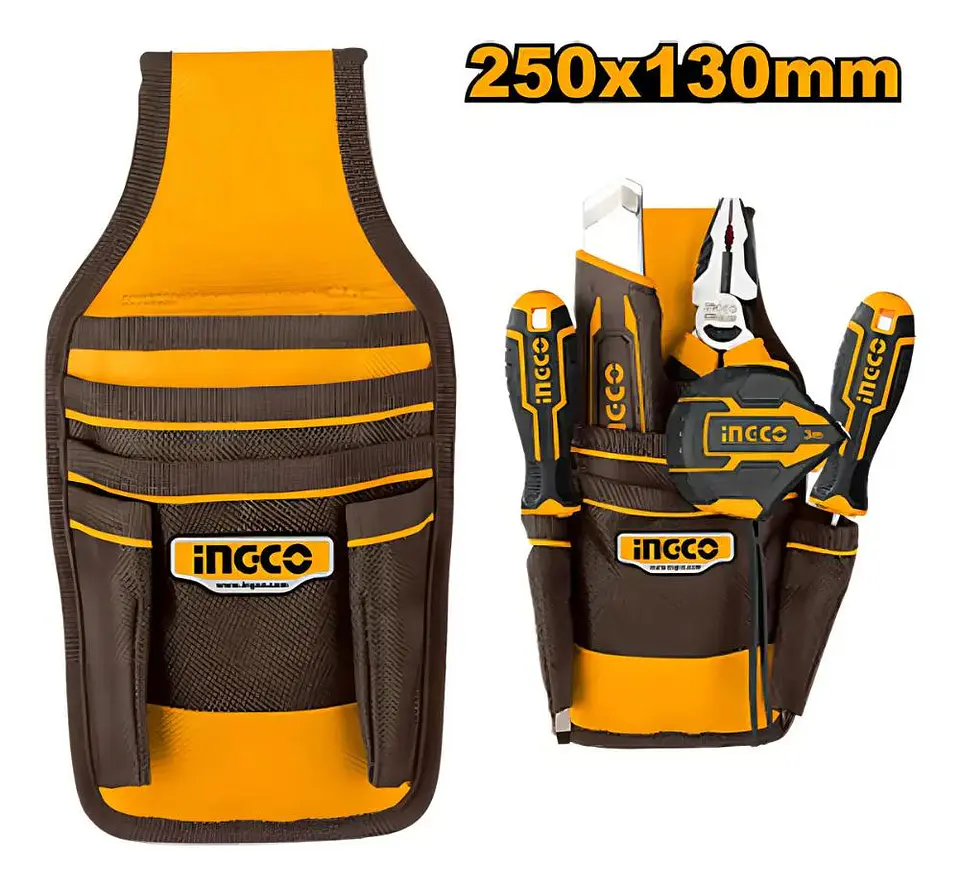 Cinturon Coleto Porta Herramientas Ingco 5 Bolsil Htbp040128 Amarillo 8