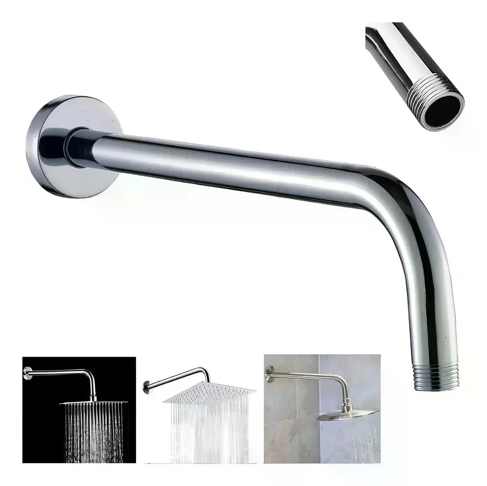 Brazo Para Plato Ducha Cromado Largo 30cm 1/2puLG He Taumm Cromado 10