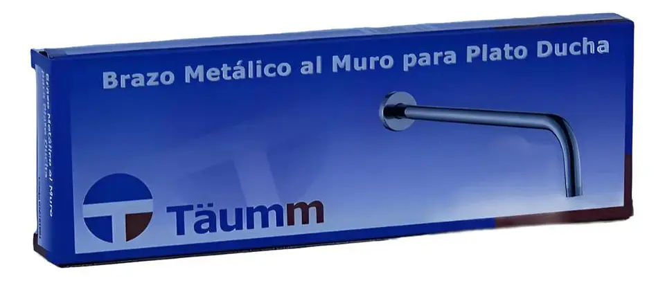 Brazo Para Plato Ducha Cromado Largo 30cm 1/2puLG He Taumm Cromado 11