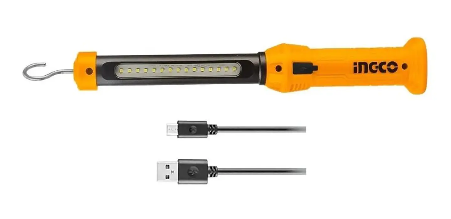 Linterna Lámpara De Trabajo Led Ingco Recargable 300 Lm Blanco 9