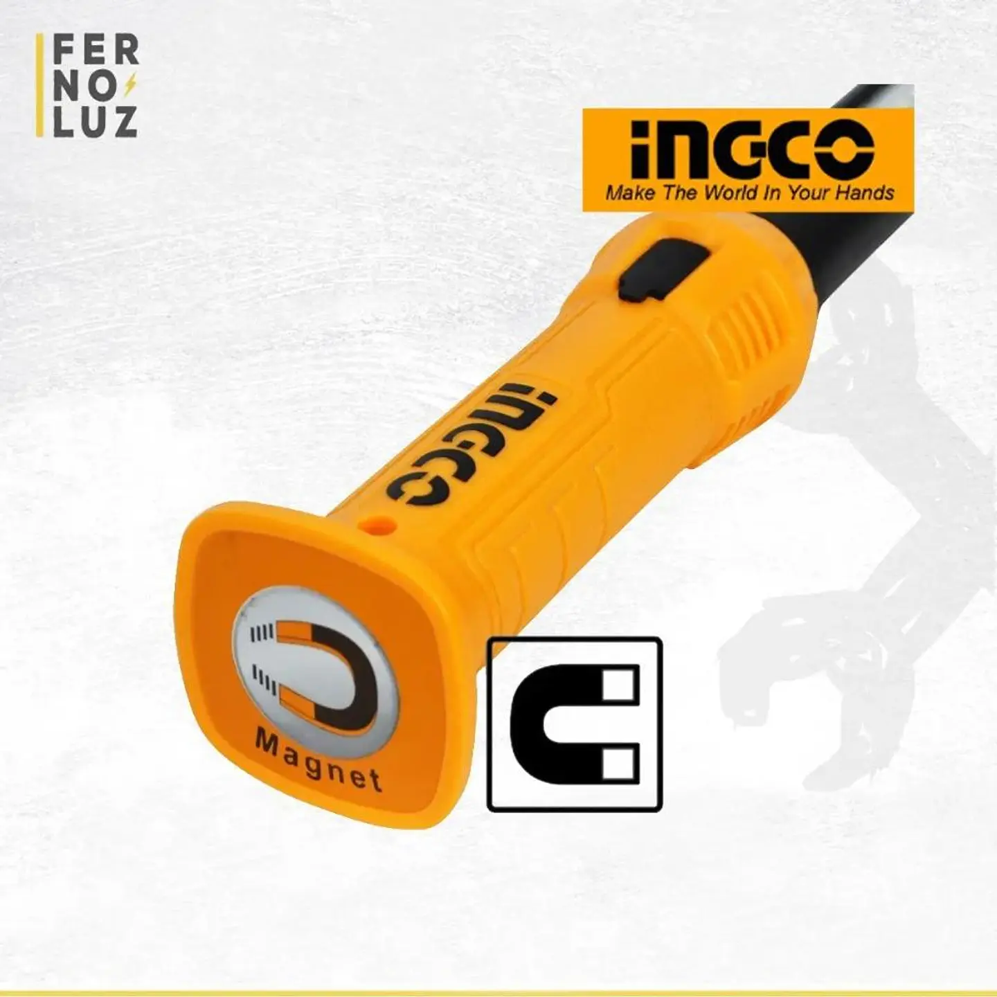 Linterna Lámpara De Trabajo Led Ingco Recargable 300 Lm Blanco 12