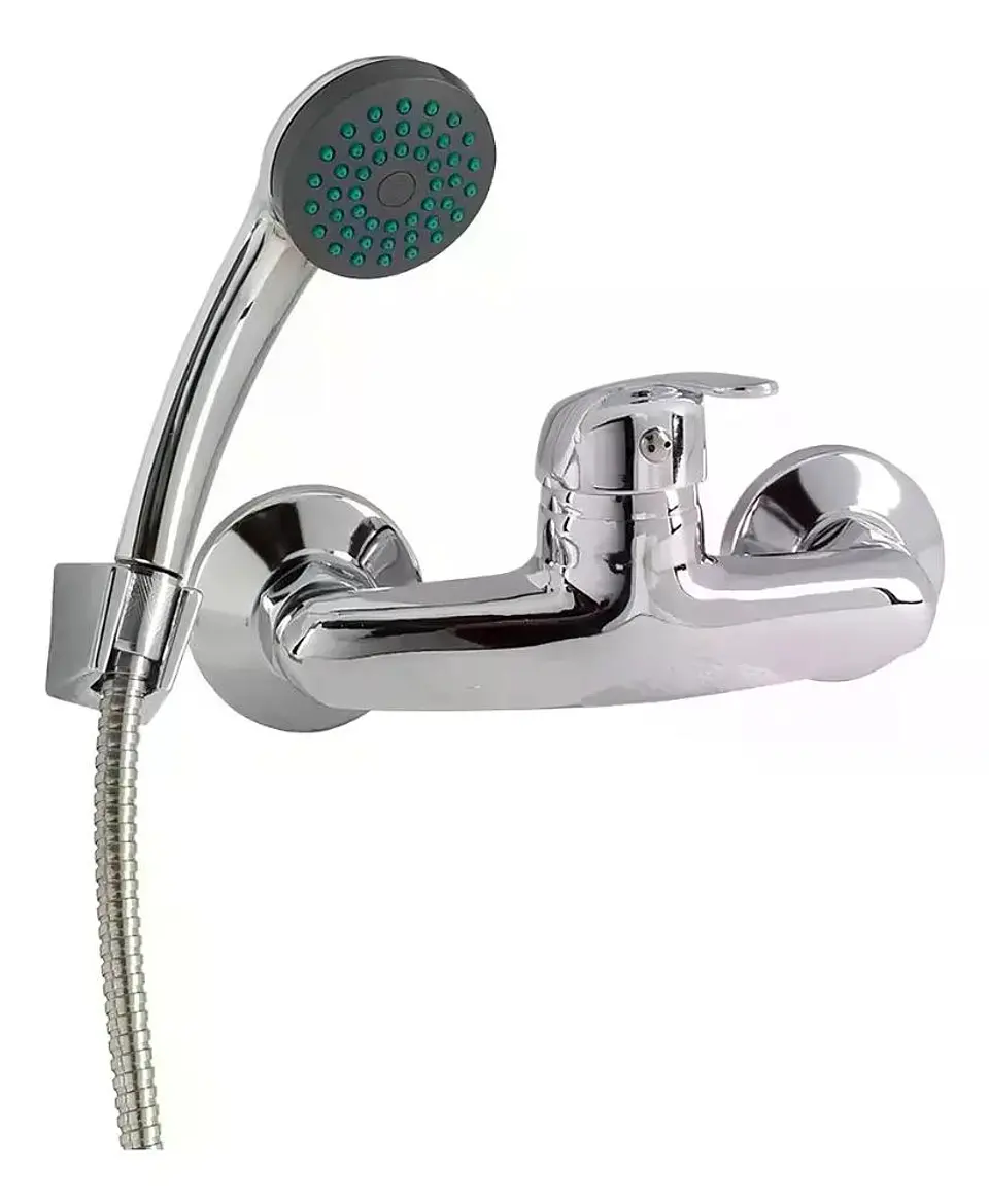 Llave Monomando Ducha Colomba Acabado Cromado Color Plateado Plata Cromado 9