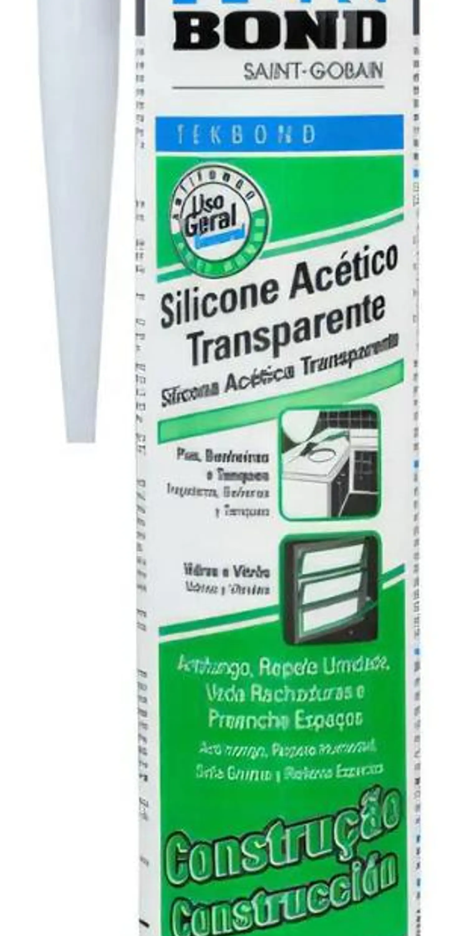 Silicona Acetica Constru Tekbond 270 Ml Incoloro Transparent 6