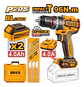 Taladro Percutor Bl 20v 96nm 2 Bate Maleta Ingco Cidli209686 Naranja Claro 50 Hz / 60 Hz - Miniatura 14