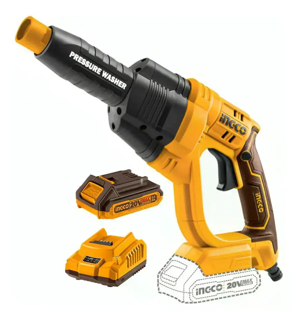 Hidrolavadora Inalambrica 20v Ingco + Bat+ Carg+ 5 Acc Naranja 50 Hz/60 Hz 11