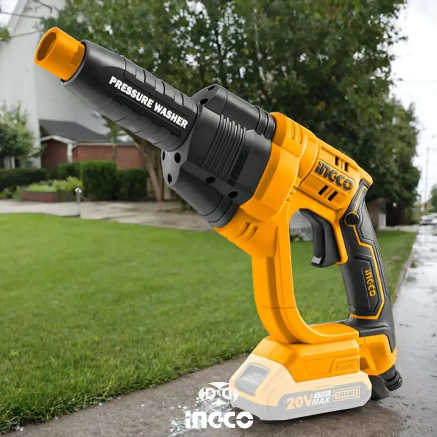 Hidrolavadora Inalambrica 20v Ingco + Bat+ Carg+ 5 Acc Naranja 50 Hz/60 Hz 14