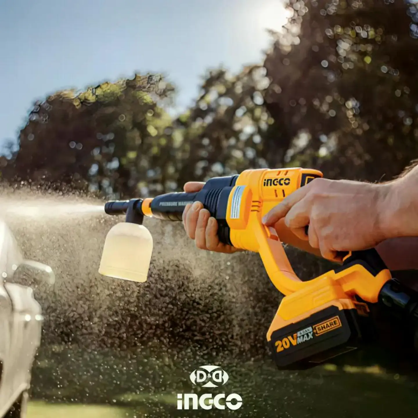 Hidrolavadora Inalambrica 20v Ingco + Bat+ Carg+ 5 Acc Naranja 50 Hz/60 Hz 15