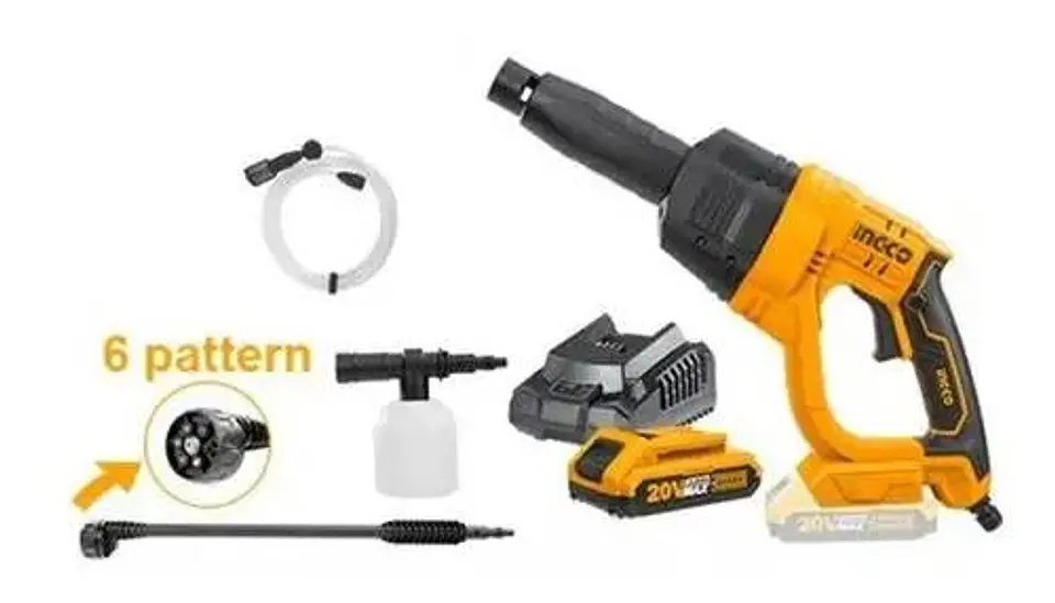 Hidrolavadora Inalambrica 20v Ingco + Bat+ Carg+ 5 Acc Naranja 50 Hz/60 Hz 19