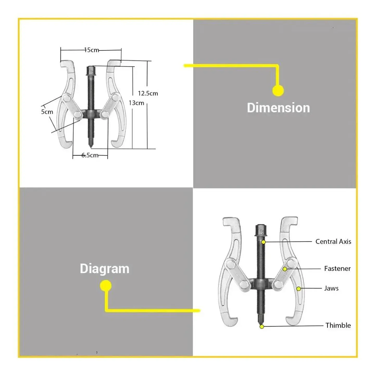 Extractor De Rodamiento Y Polea 2 Patas 4 Pulgadas Wadfow 14