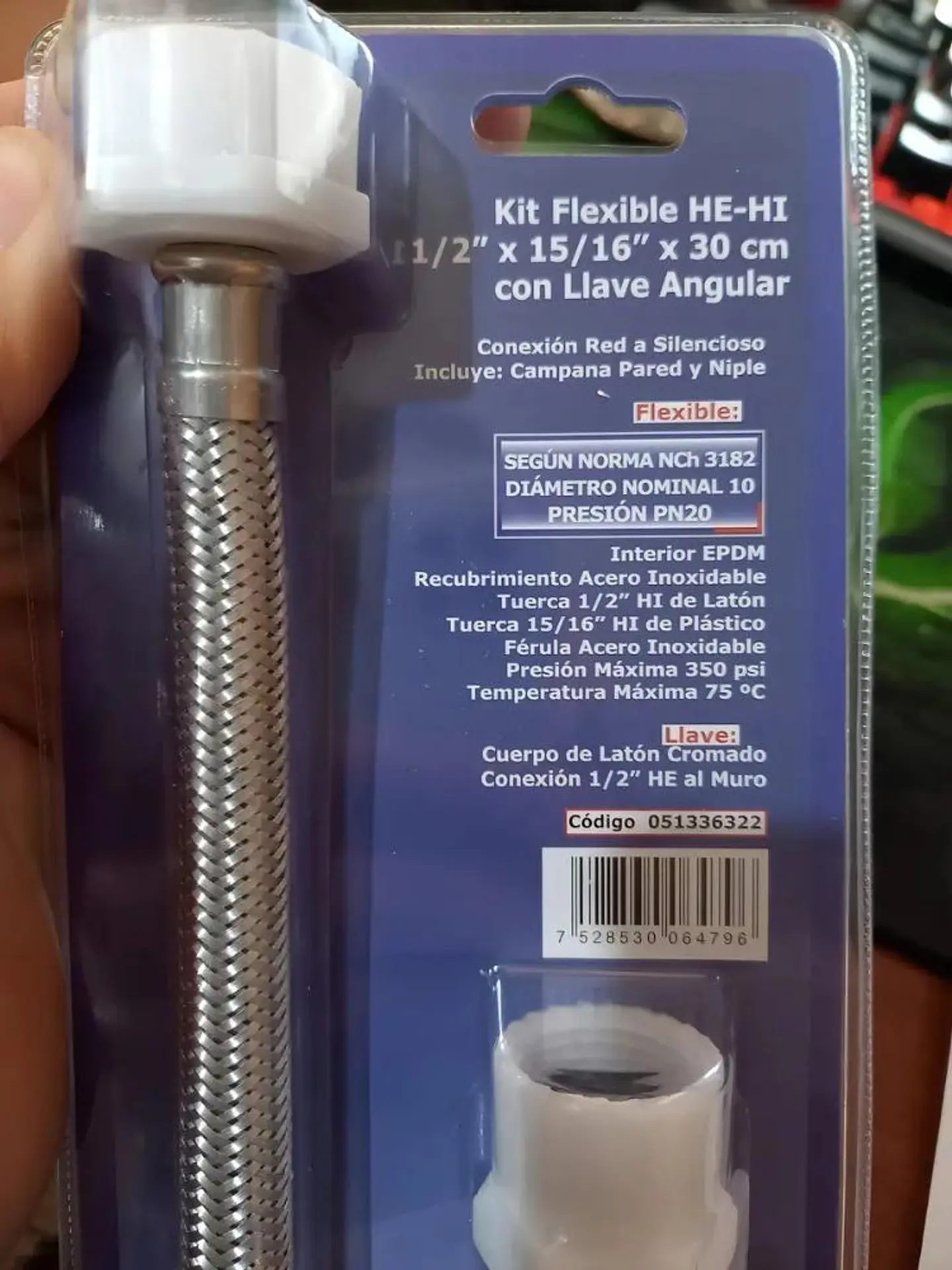 Kit Flexible Con Llave Angular 1/2 * 15/16 30cm Taumm 8