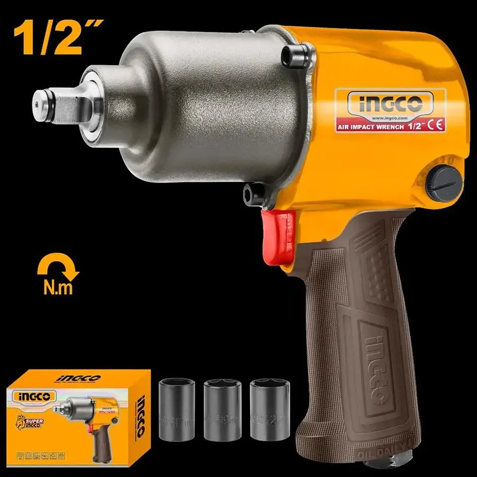 Llave Pistola De Impacto Neumatica 1/2 610 Nm Ingco Aiw12562 7