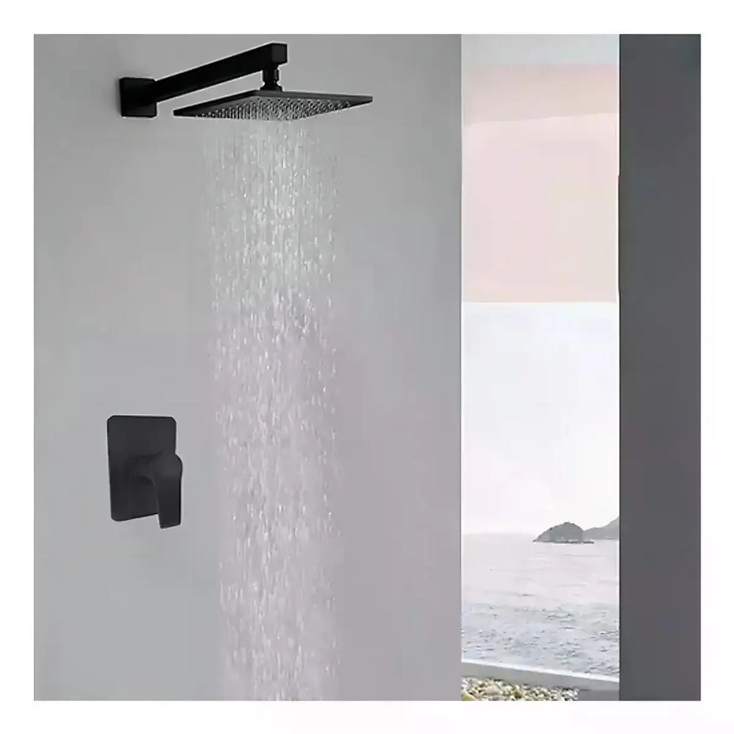 Monomando Ducha Empotrado Notte Acabado Mate Color Negro Negro Mate 15