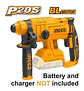 Rotomartillo Inalámbrico Brushless Ingco 20v Indus Crhli2201 Naranja Claro 60 Hz - Miniatura 6
