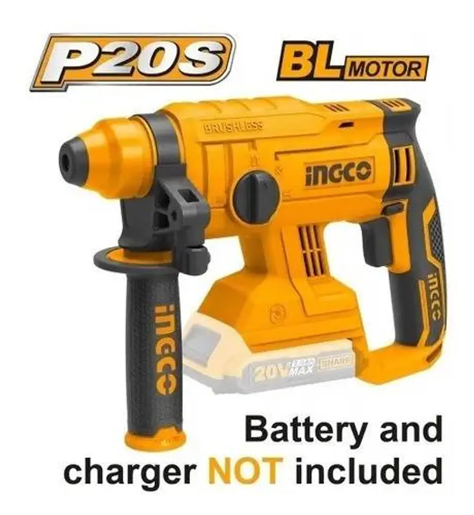 Rotomartillo Inalámbrico Brushless Ingco 20v Indus Crhli2201 Naranja Claro 60 Hz 6