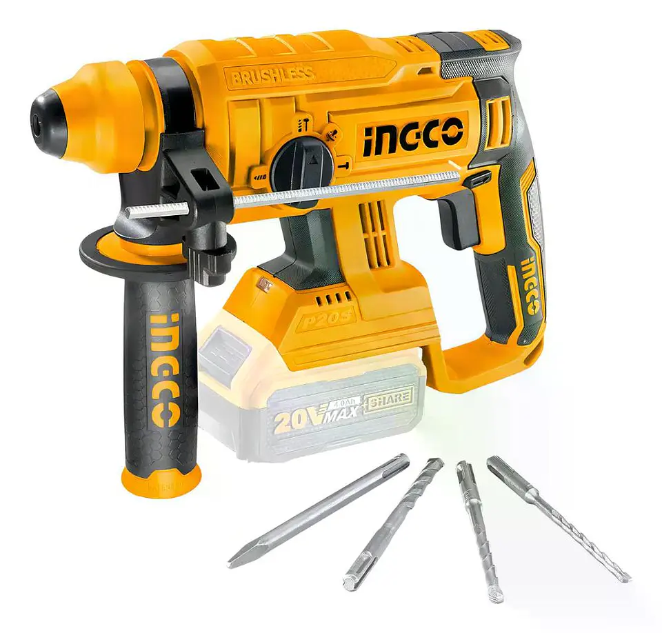 Rotomartillo Inalámbrico Brushless Ingco 20v Indus Crhli2201 Naranja Claro 60 Hz 9
