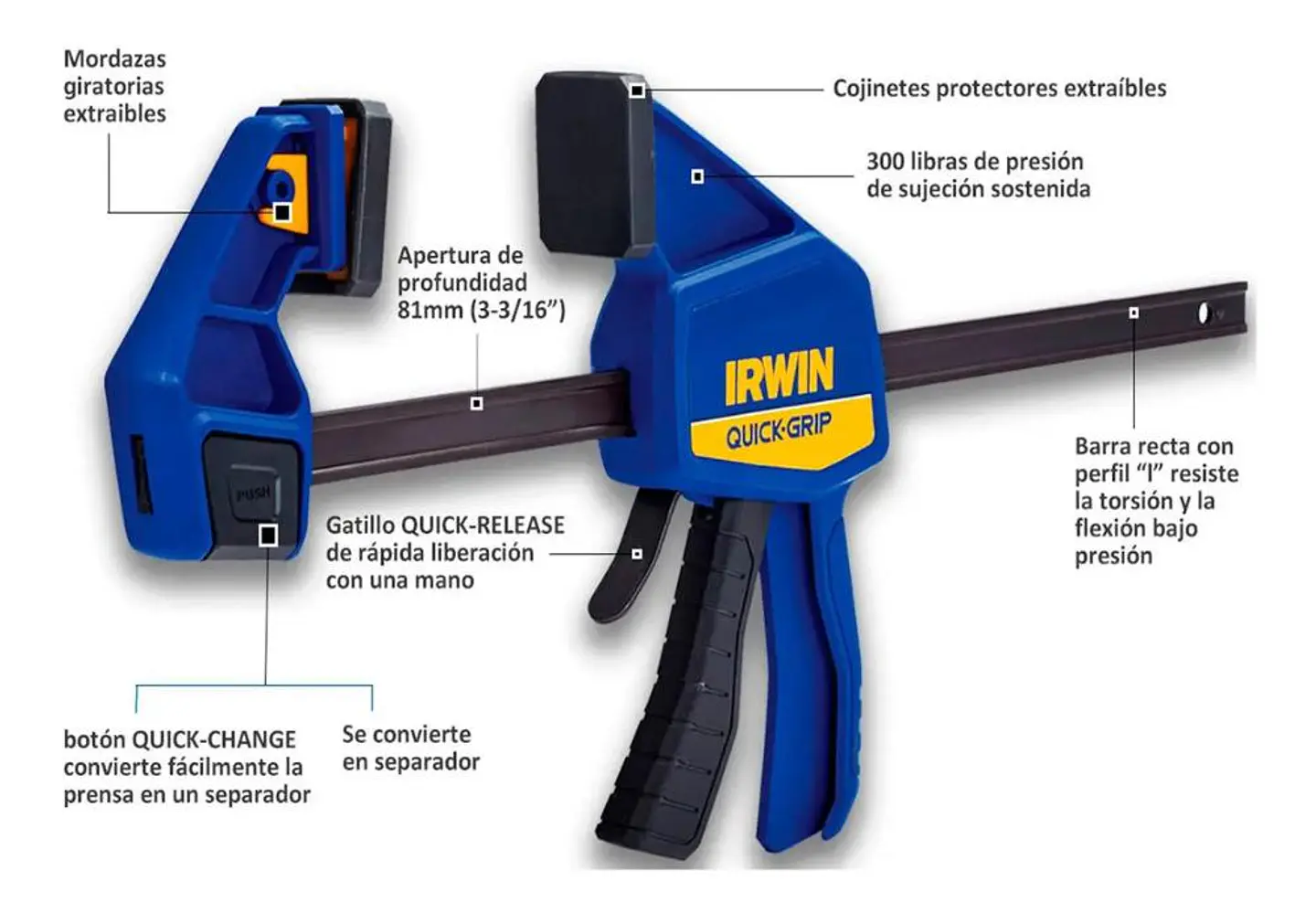 Prensa De Liberación Rápida Sl300 61cm 1964720 Irwin 12