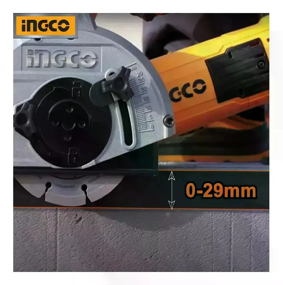 Sierra Cortadora De Muro Eléctrica Ingco 1500 W 125 Mm+ 8 Pz 17
