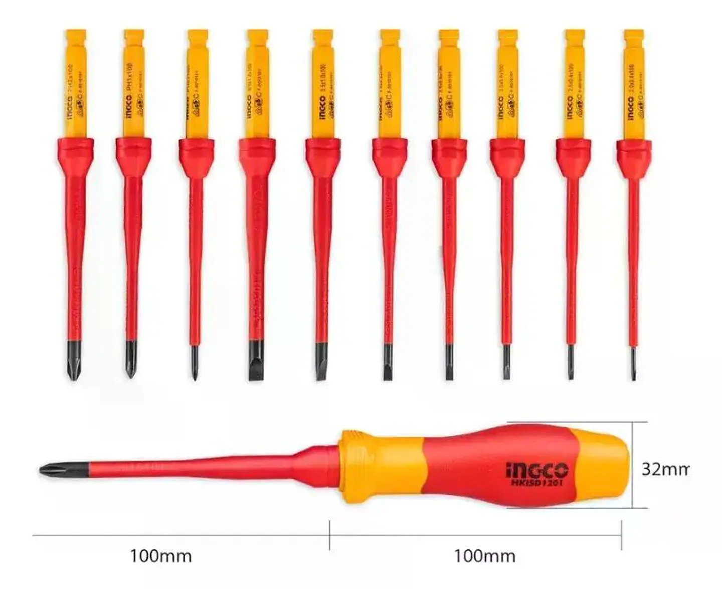 Set Aislado 12 Destornilladores Ingco Hkisd1201 - Smf 14