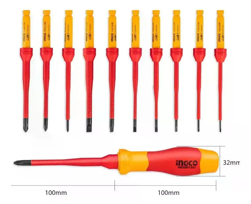 Set Aislado 12 Destornilladores Ingco Hkisd1201 - Smf 14