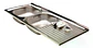 Lavaplatos Doble 120x50 Sobreponer Derecho Monomando Taumm Gris - Miniatura 1