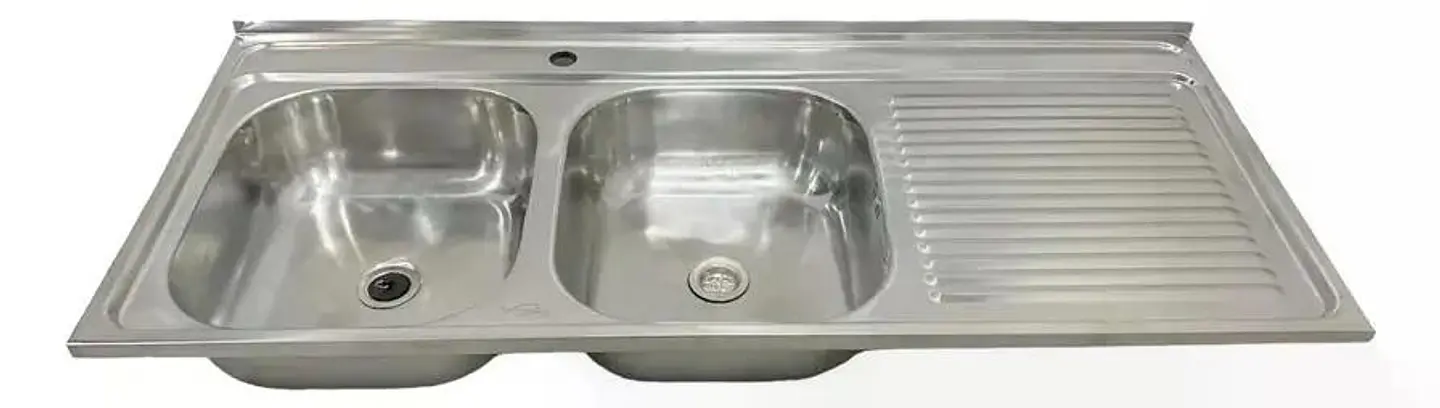 Lavaplatos Doble 120x50 Sobreponer Derecho Monomando Taumm Gris 2