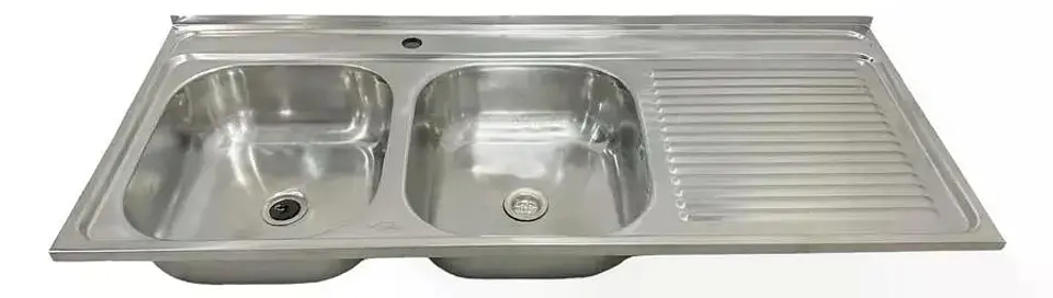 Lavaplatos Doble 120x50 Sobreponer Derecho Monomando Taumm Gris 2