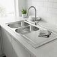 Lavaplatos Doble 120x50 Sobreponer Derecho Monomando Taumm Gris - Miniatura 7