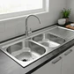 Lavaplatos Doble 120x50 Sobreponer Derecho Monomando Taumm Gris - Miniatura 8