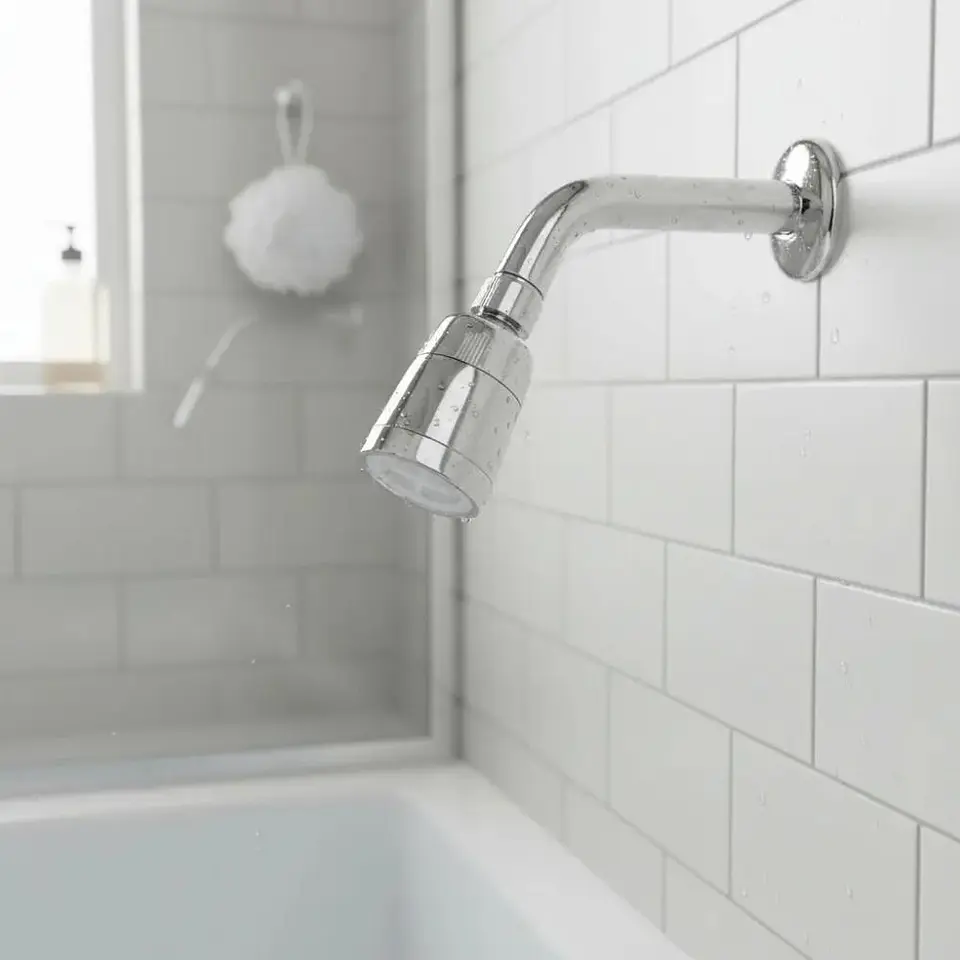 Brazo Ducha Cromada Abs Al Muro Con Difusor Taumm Acabado Brillante Color Plateado Plata Cromado 5