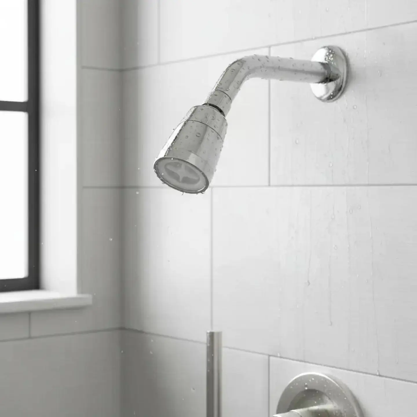 Brazo Ducha Cromada Abs Al Muro Con Difusor Taumm Acabado Brillante Color Plateado Plata Cromado 7