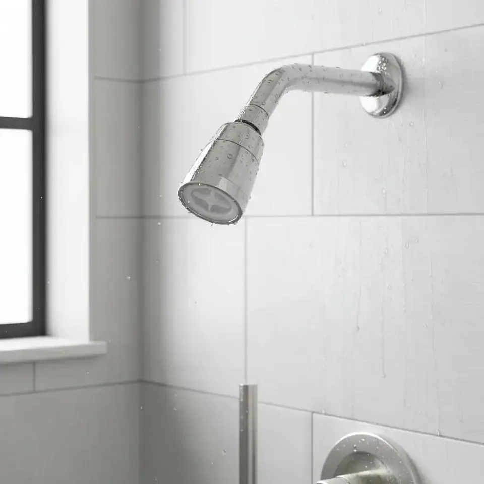 Brazo Ducha Cromada Abs Al Muro Con Difusor Taumm Acabado Brillante Color Plateado Plata Cromado 7