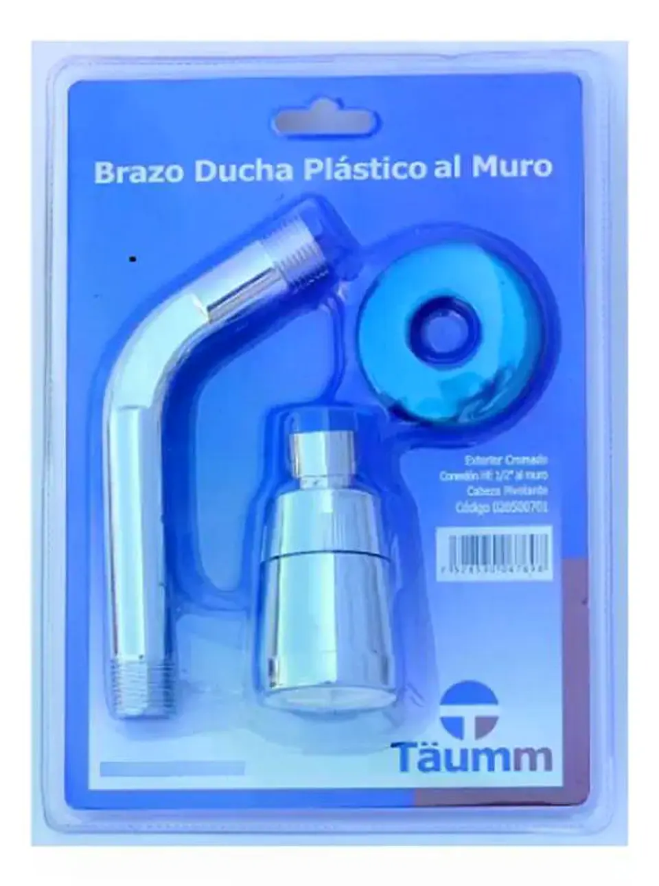 Brazo Ducha Cromada Abs Al Muro Con Difusor Taumm Acabado Brillante Color Plateado Plata Cromado 8