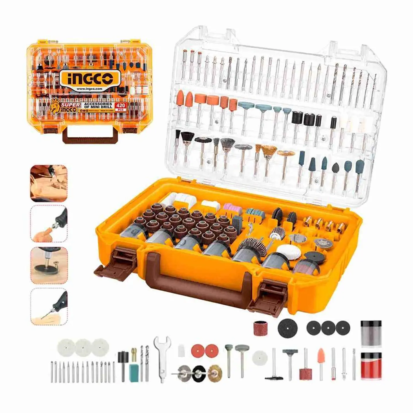 Set 420 piezas  Mini Torno Multifuncional Ingco  AKMG4208 1