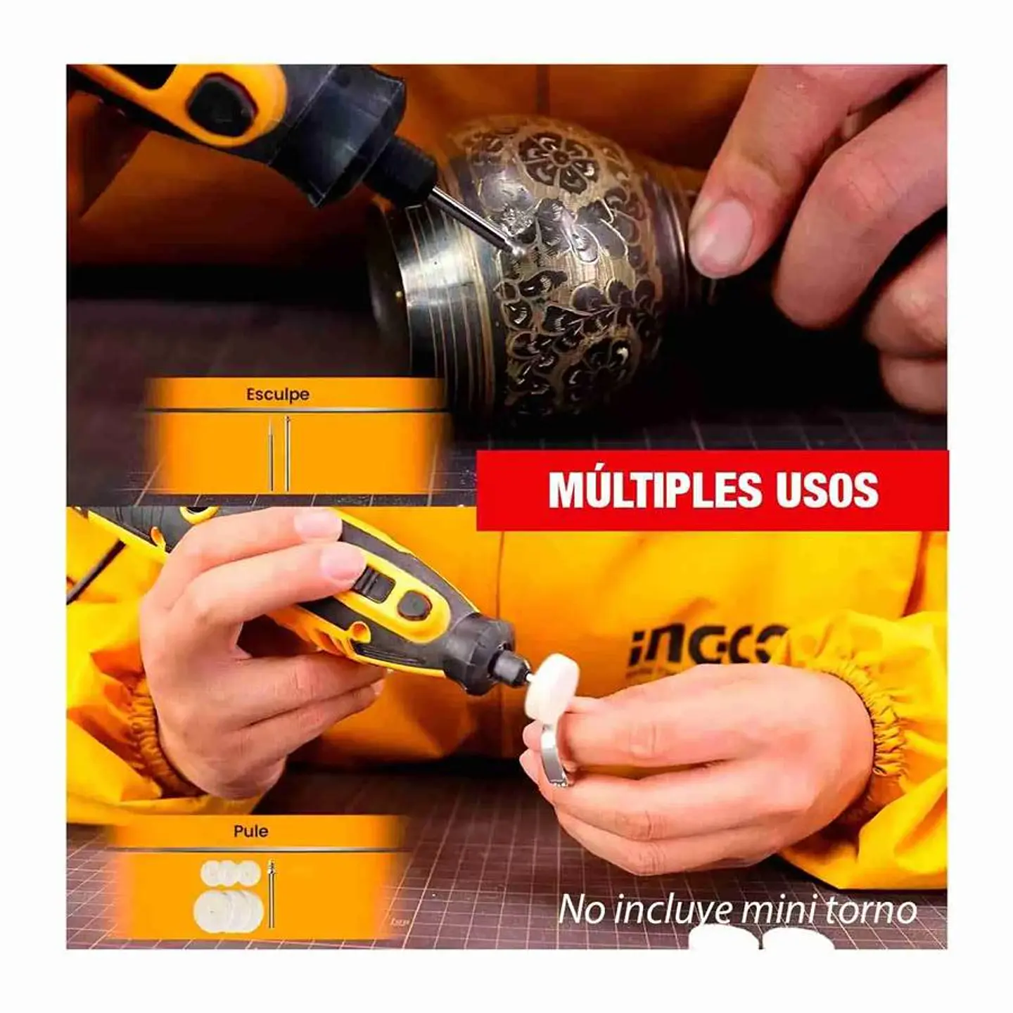 Set 420 piezas  Mini Torno Multifuncional Ingco  AKMG4208 8