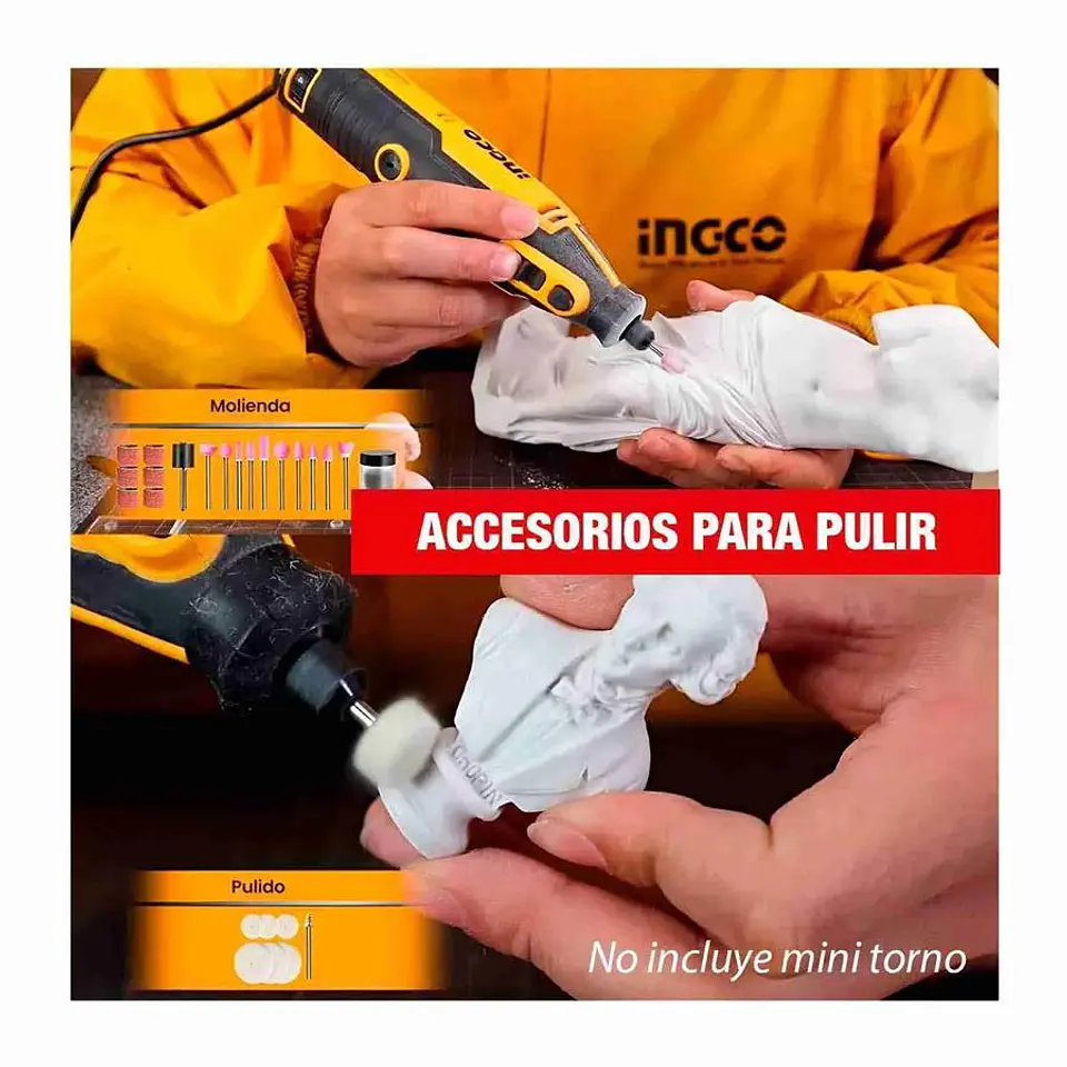 Set 420 piezas  Mini Torno Multifuncional Ingco  AKMG4208 9