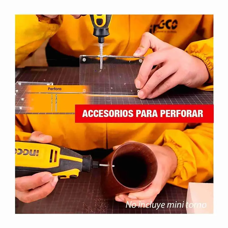 Set 420 piezas  Mini Torno Multifuncional Ingco  AKMG4208 10