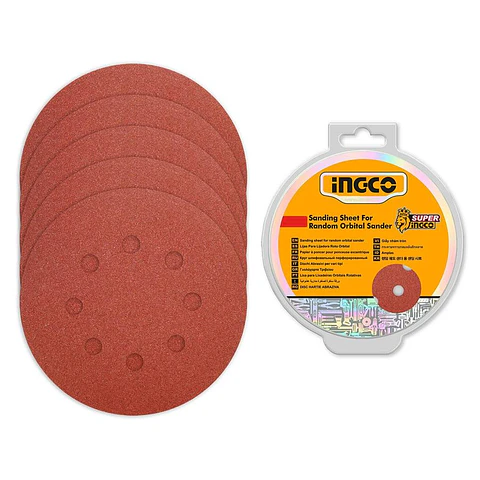 Set De 50 Discos de Lija 150 mm 6 Pulgadas P40-180 Ingco