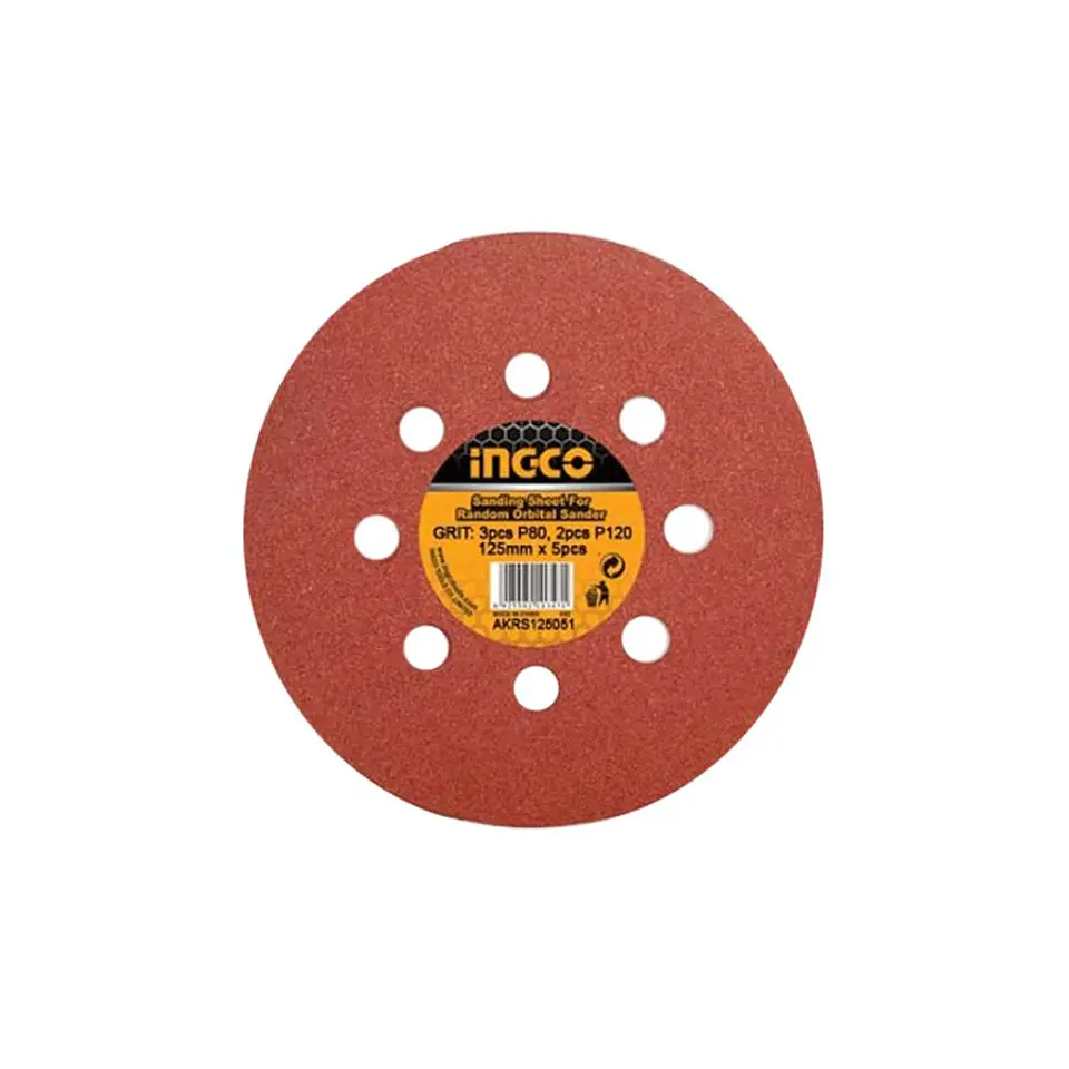 Set De 50 Discos de Lija 150 mm 6 Pulgadas P40-180 Ingco 4