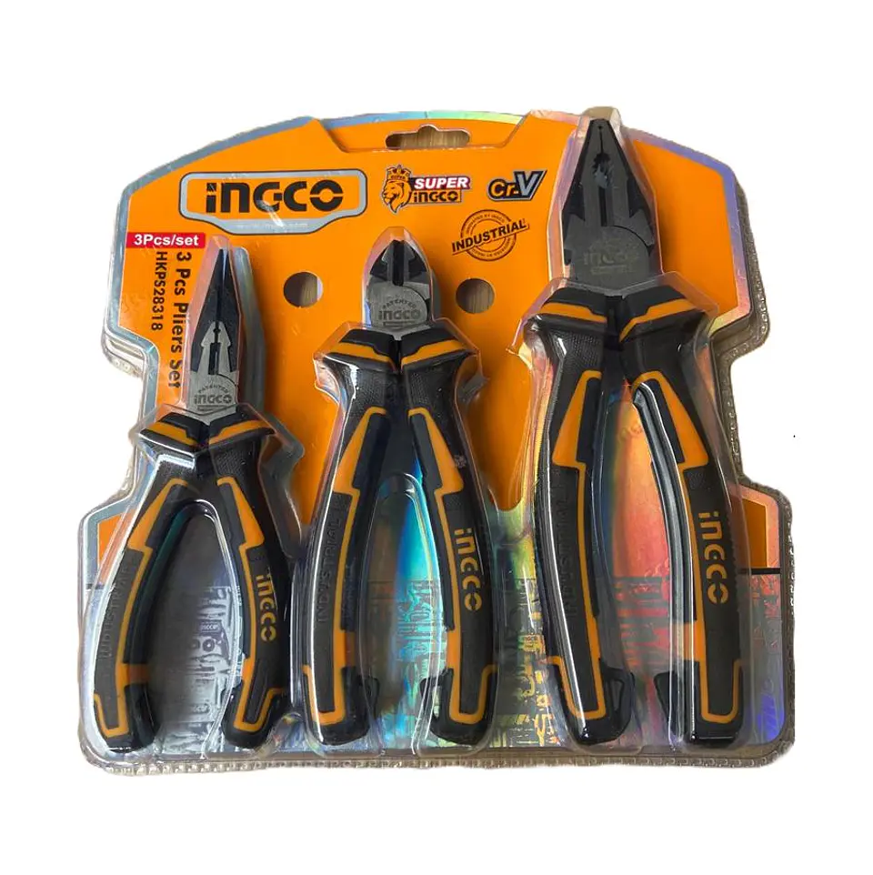 Set Alicates 3 Piezas 160-200 mm 6-8 Pulgada Ingco HKPS08318 3