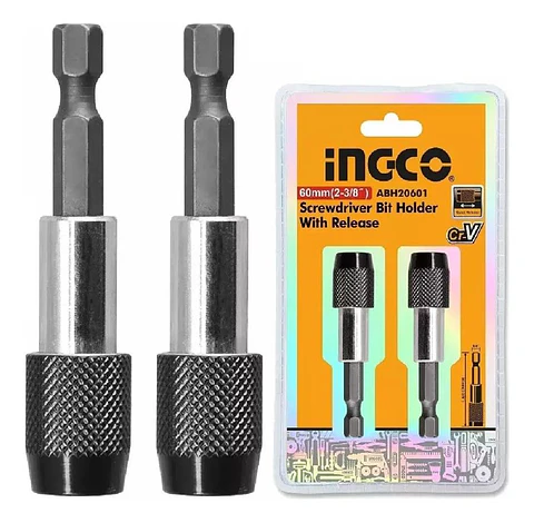 Set de 2 Adaptador Puntas 1/4 Pulgadas 60 mm  Ingco ABH20601