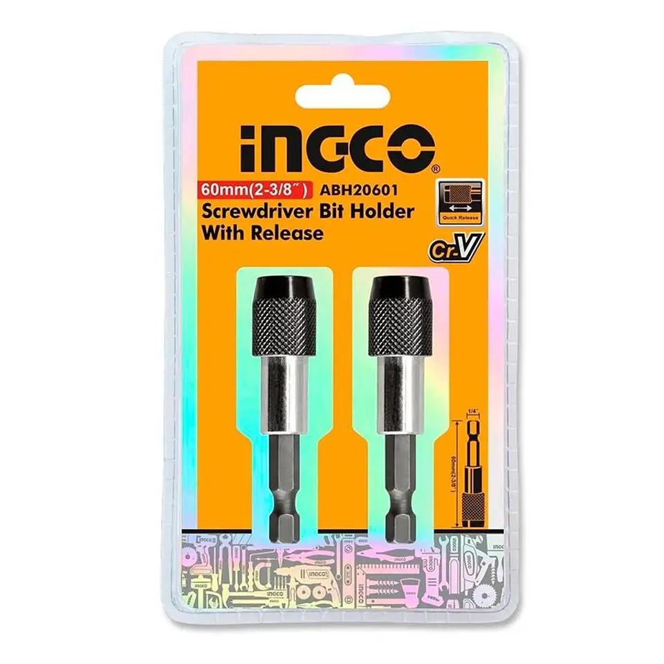 Set de 2 Adaptador Puntas 1/4 Pulgadas 60 mm  Ingco ABH20601 5